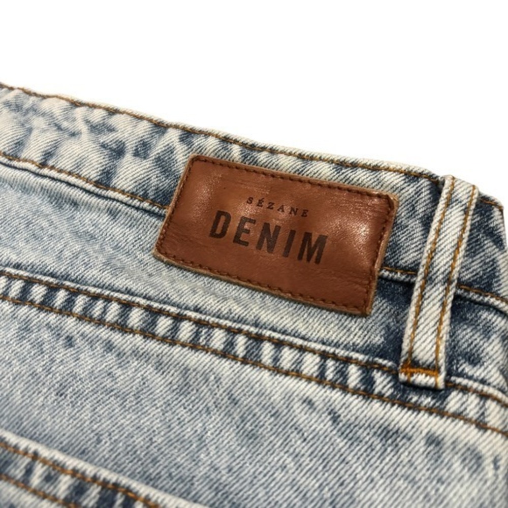 Sezane Denim Jeans 12 33 High Rise Mom Jeans Straight Leg Light Acid Wash Blue - Picture 6 of 10